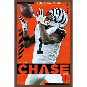 Trends International NFL Cincinnati Bengals - Ja'Marr Chase 23 Framed Wall Poster Prints - 1 of 4