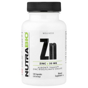 NutraBio Zinc, 30 mg, 120  Capsules - 1 of 4