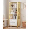Modern Bookshelf w/ Drawers, Tall Metal Frame Bookcase, Gold Display Shelf for Bedroom, Living Room, Home Office - 4 of 4