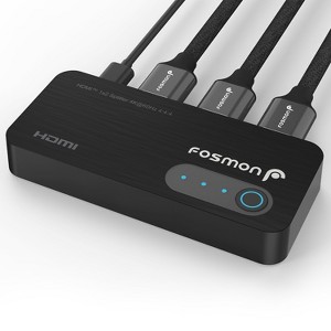 Fosmon 2-Port 4K HDMI 2.0 Splitter for Dual Monitors (Mirror Only), Supports Downscale, HDCP 2.2, HDR10, Dolby, HDMI Splitter for PS5, PS4, Xbox - 1 of 4