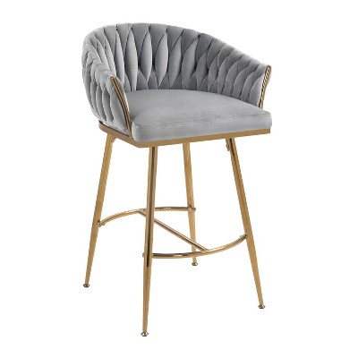 NicBex Bar Stools for Kitchen Island,Velvet Counter Bar Stools with Golden Legs,30 inch Bar Chairs for Dining Rooms,Kitchens Islands