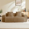 Okak Modern Modular Sectional Sofa Loveseat with Deep Seat & Pillows,Sofa Velvet Fabric Futon Couch for Living Room,Apartments - 3 of 4
