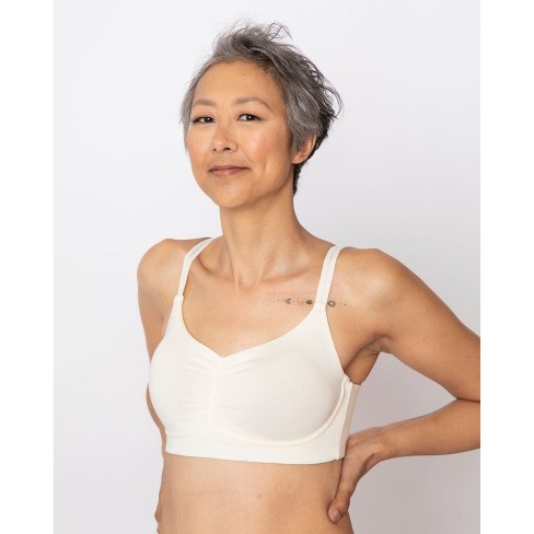 Anaono Women's Monica Pocketed Post-surgery Recovery Full Coverage Bra  Ivory - Small : Target