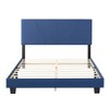 DOMETOUR Queen Size Platform Bed Frame with Upholstered Headboard and Wood Slats Support - 2 of 4