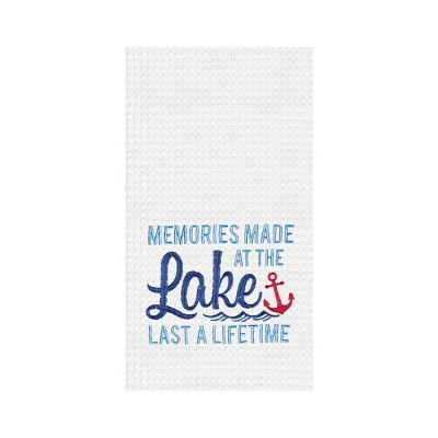 C&F Home Memories Made At Lake Embroidered Waffle Weave Kitchen Towel