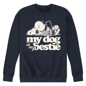Men's - Peanuts - My Dog Is My Bestie Graphic Fleece Sweatshirt - 1 of 4