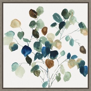 Amanti Art Blue Leaves Branch by Asia Jensen Canvas Wall Art Print Framed 22 x 22-in. - 1 of 4