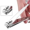 Unique Bargains 2 Pcs Nail Cutter Set Professional Nail Clipper Kit for Travel or Home Silver Tone Stainless Steel - 3 of 4