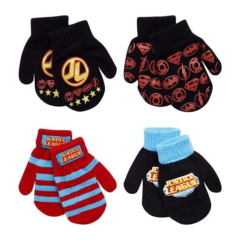 Justice League Boys 4 Pack Winter Mittens Set for  Toddler Ages 2-4, 1 of 6