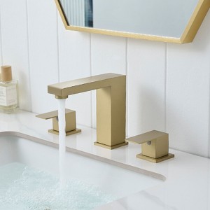 PAGED Bathroom Faucets for Sink 3 Hole, 8 Inch Widespread Bathroom Sink Faucet Bathroom Vanity Faucet with Hose - 1 of 4