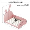Twin Size Upholstered Platform Bed with Headboard and Footboard, Rabbit-Inspired Frame, Cute Princess Style for Kids Bedroom-Maison Boucle - 3 of 4