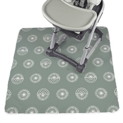 Image of JumpOff Jo - Splat Mat - Waterproof and Washable, for Booster Seat, Tabletop, Carpet - Protection from Spills, Indoor-Outdoor - 51 x 51, Rainbow Sun