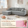 KWPZQEB 106.9" Modern Sectional Sofa, Corduroy Floor Modular Sofa with Chaise & 2 Pillows, L-Shape 4 Seater Compressed Couches Sofa for Living Room - 4 of 4
