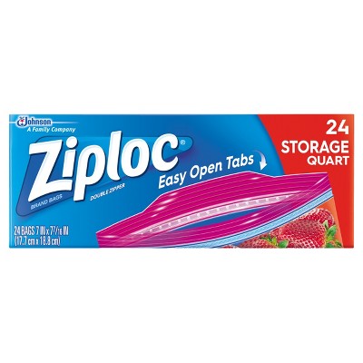 Ziploc Storage Quart Bags - 24ct