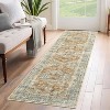 5'x7' Washable Rug, Non-Slip Vintage Medallion Low-Pile Rug, Foldable for Living Room, Dining Room & Bedroom, Blue Green - 2 of 4