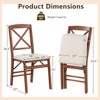 Costway 2 Set Kitchen Chairs w/ Rubber Wood Frame Upholstered Seat Hollowed Backrest - 3 of 4