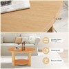 Bekrvio 31.5'' Round Coffee Table with Solid Wood Pine Legs, 2-Tier Boho Wood Coffee Table with Storage Shelf - 4 of 4