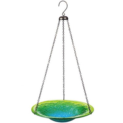 Evergreen Colors of the Sea Hanging Glass Birdbath