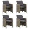 vidaXL Patio Chairs Set of 4 | Modern Poly Rattan Garden Chairs with Cushions | Weather Resistant Outdoor Seating | Stylish Backyard Furniture - Gray - 2 of 4