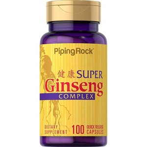 Piping Rock Super Ginseng Complex Plus Royal Jelly | 100 Capsules - 1 of 2