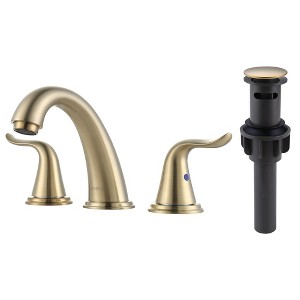 WOWOW 8 in. Widespread Double Handle Bathroom Faucet with Drain Kit - 1 of 4