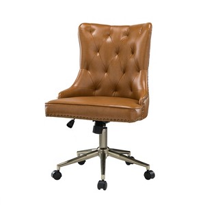 Busiris Height Adjustable Task Chair with Nailhead Trim | Karat Home-TURQUOISE - 1 of 4