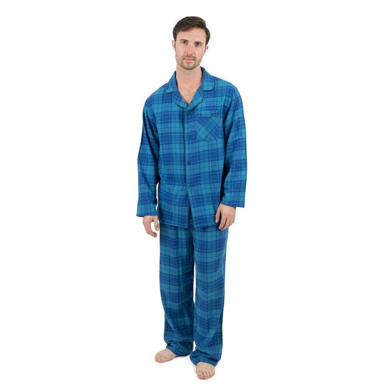 Leveret Mens Two Piece Flannel Pajamas, 1 of 3