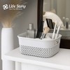 Life Story Small Storage Basket, Decorative Plastic Home Organizer, Lightweight Versatile Tub with Built-In Handles, 4 Quart, White - 4 of 4