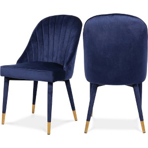 Meridian Furniture,Belle Velvet Dining Chair, Set of 2 - 1 of 4