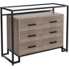 Acekool 6-Drawer Dresser with Tempered Glass Shelves - Brown/Wood - 4 of 4