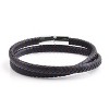 Crucible Men's Braided Blue and Brown Leather Wrap Bracelet - 3 of 4
