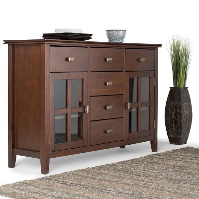 NicBex Modern 2-Doors Sideboard,Kitchen Storage Cabinets with 6 Drawers and 2 Glass Doors for Kitchen and Dining Room