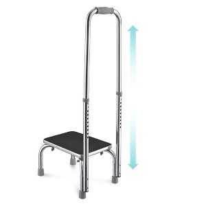 Yescom Medical Step Stool Non-Skid Steel Footstool with Handle Support for Seniors Kids - 1 of 4