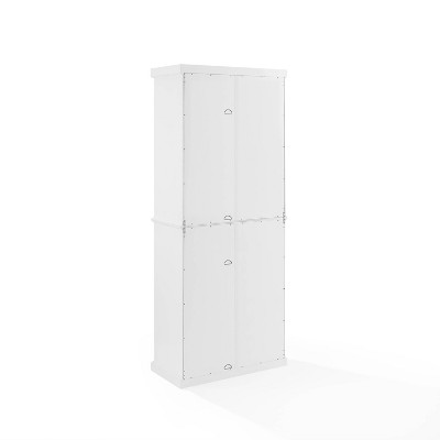 Tall White and Black Freestanding Storage Pantry with Adjustable Shelving