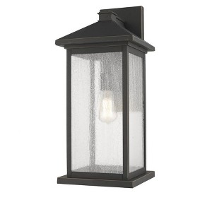 Portland 1-Light Outdoor Wall Lantern - 22" Tall, Dimmable, Wet Rated, Glass Shade - 1 of 4
