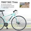 INFURNIC Bicycles Shimano 7 Speed Hybrid Road Bike with Double Disc Brakes for Men and Women City Riding, Green, 64.57"*25.19"*37.79" - 4 of 4