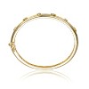 Guili Chic 14k Gold Plated Bangle Bracelet with Clear Cubic Zirconia and Grooved Detailing – Elegant, Sparkling, and Stylish Design - 2 of 3