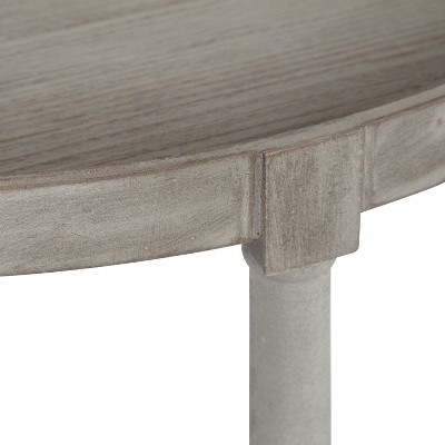 Bellport Rustic Gray Demilune Console with Dual-Tier Storage