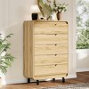 Drawer Dresser, Wooden Chest of Drawers with Anti-Tip Kit, Rounded Corners & Metal Legs for Living Room, Bedroom, Natural Wood Color - 2 of 4