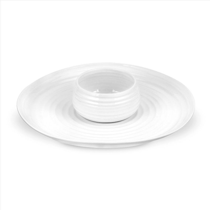 Portmeirion Sophie Conran White Porcelain 2-Piece Chip Platter & Dip Bowl - Chip Dish: 12 in/Dip Dish 4.75 in, 12 oz., 1 of 5
