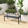 Costway Outdoor Patio Garden Bench Metal Frame with Ergonomic Armrest 660 Lbs Max Load - 4 of 4