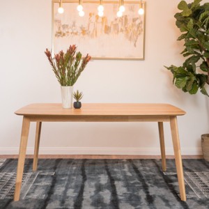 Indoor Natural Walnut Wooden Dining Table,Dining Room Table With Faux Wood Tabletop And wood frame,Rectangle Lounge Side Table-Coolbibila - 1 of 4