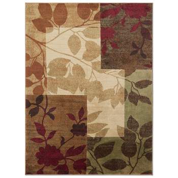 Home Dynamix Amelia Contemporary Geometric Floral Area Rug, Beige/Brown, 18.9"x31.5"