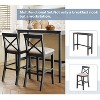 NicBex 3-Piece Rectangle Bar Table Set for 2 Modern Farmhouse Wooden Counter Height Table and 2 Upholstered Chairs - 4 of 4