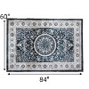 FONTOI Washable Area Rugs with Non-slip Backing, Indoor Vintage Bohemia Rugs with Floral Pattern for Living Room, Navy Blue, 84"*0.31"*60" - 3 of 4