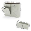 Farmhouse Barn Door Double Tilt Out Trash Cabinet for 20 Gallon, 39" Freestanding Kitchen Recycling Bin with Drawer-3irtyhousy - 4 of 4