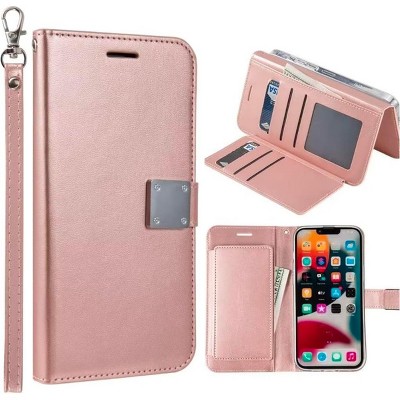 Entronix Case Compatible with Galaxy S22 Ultra - Foldable Leather Wallet, Card Holder & Lanyard