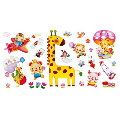Slickblue Animal Friends Vinyl Wall Decals - Waterproof Stickers for Kids' Rooms, Nursery, and Home Décor