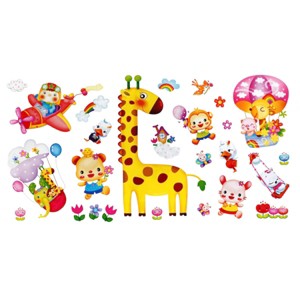 Slickblue Animal Friends Vinyl Wall Decals - Waterproof Stickers for Kids' Rooms, Nursery, and Home Décor - 1 of 3
