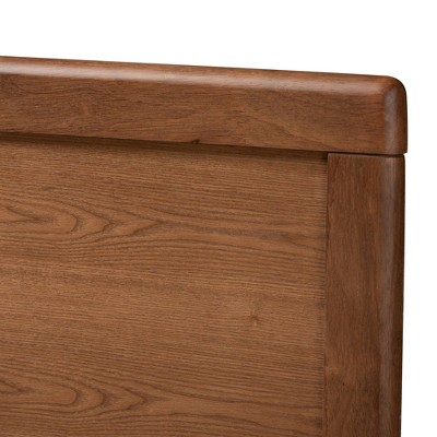 Walnut Brown Queen Size Wood Headboard